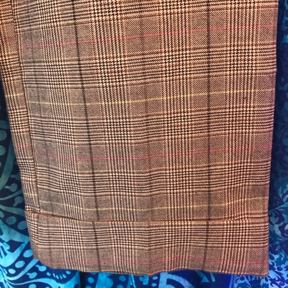 Vintage Brown Plaid Capri Pants Size 12 - Picture 6 of 7